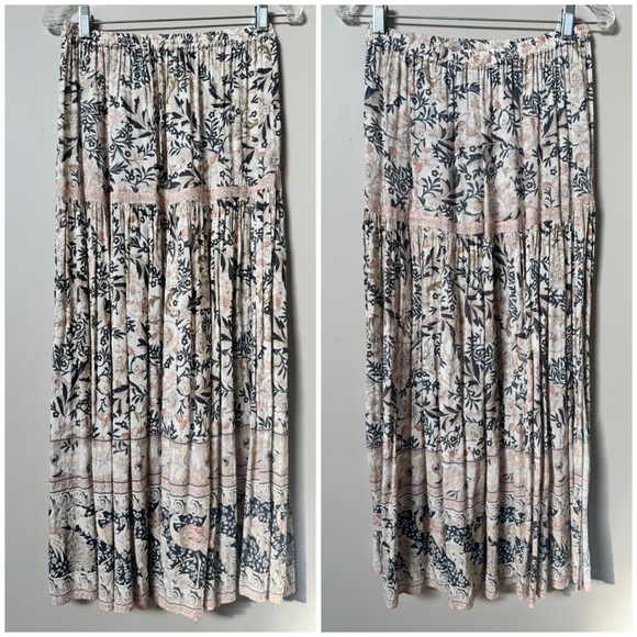 SPELL & THE GYPSY Oasis Side slit boho exotic hippie Maxi Skirt Pearl Sz small - Picture 8 of 10